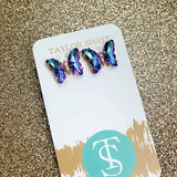 Taylor Shaye Butterfly Studs Purple