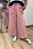 Tyler Floral Wide Leg Pant Dried Rose