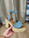 Everly Platform Sandal Denim