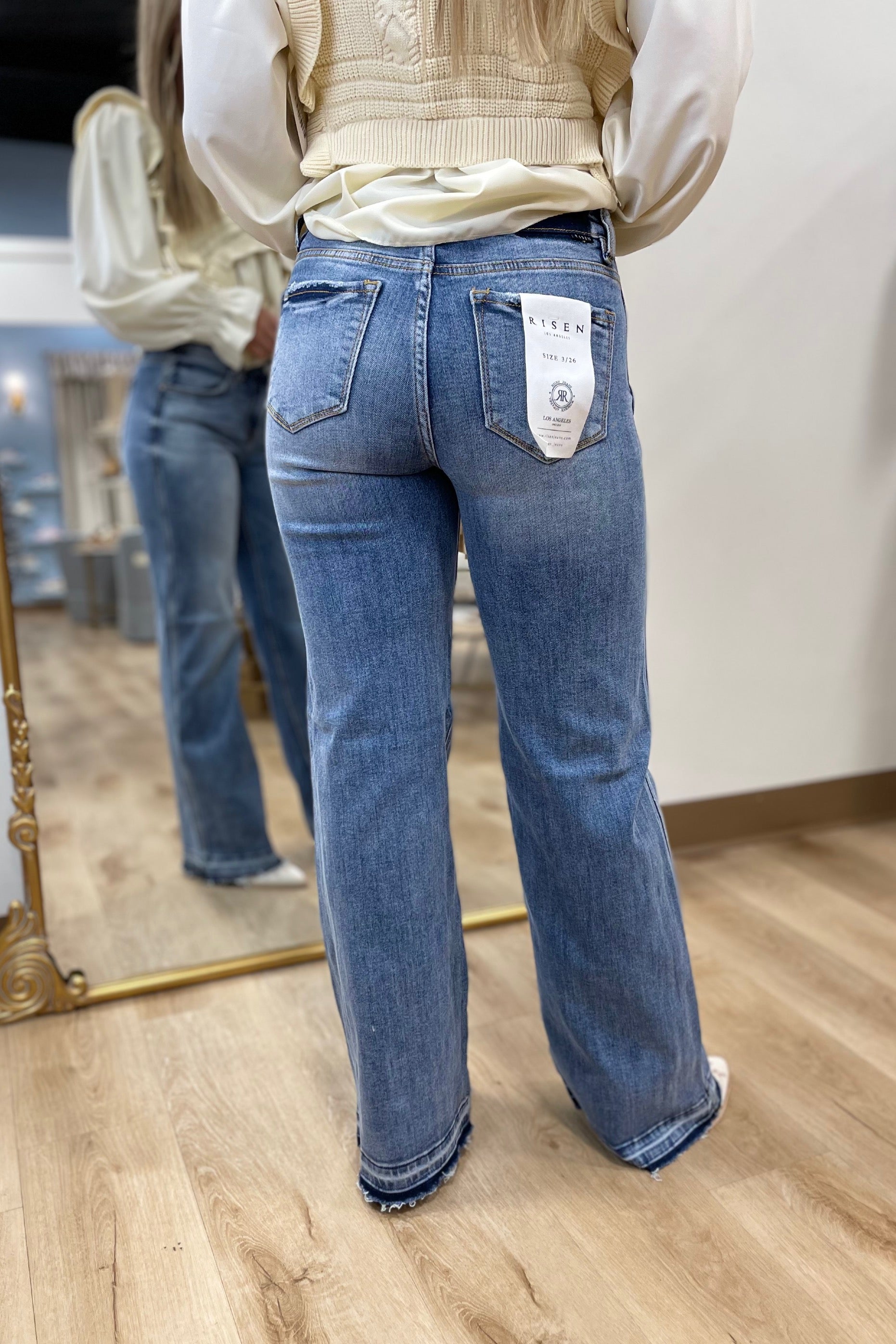 Risen Low Rise Wide Leg Jean Medium