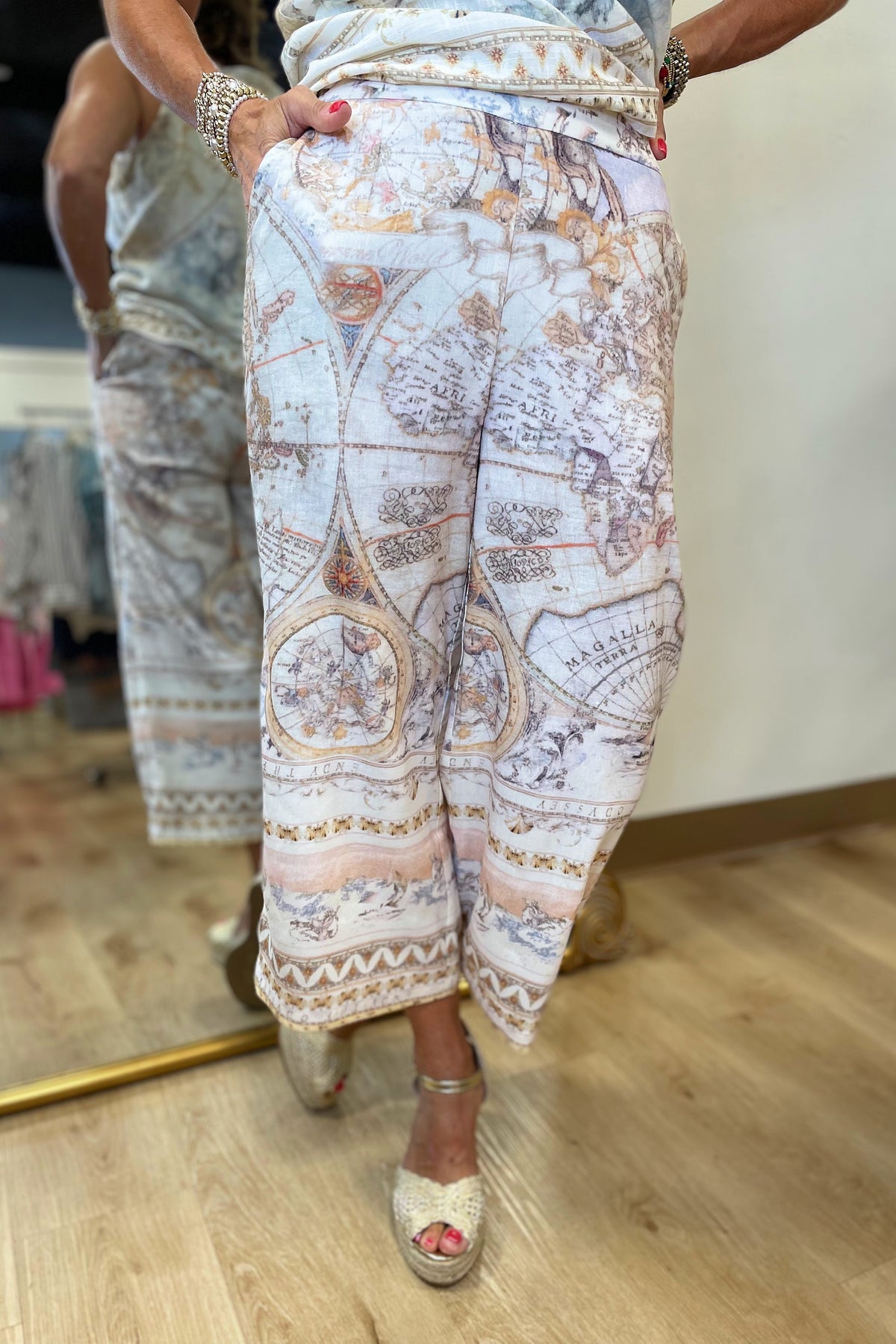 Charlie B Linen Stretch Pants Atlas