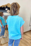 Going w Gauze Acid Washed Top Mint