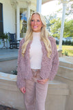 Cool Evening Out Faux Fur Jacket Mocha