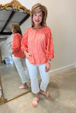Multiples Peasant Top Cantaloupe