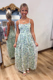 Evergreen Elegance Detachable Straps Ruffled Dress
