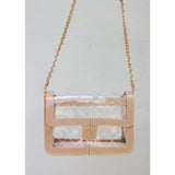 Quinn Quilted Clear Bag Nude Patent