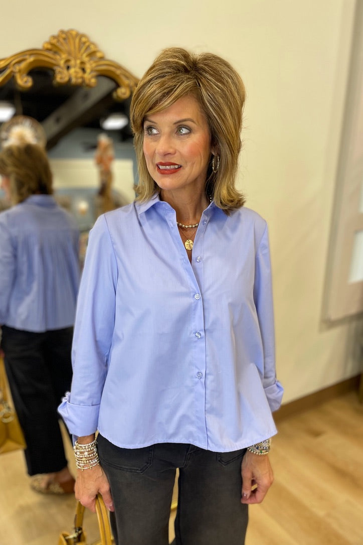 Renuar Pleat Back Shirt Bluebell