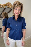 Foxcroft Vivienne Matte Shirt Navy
