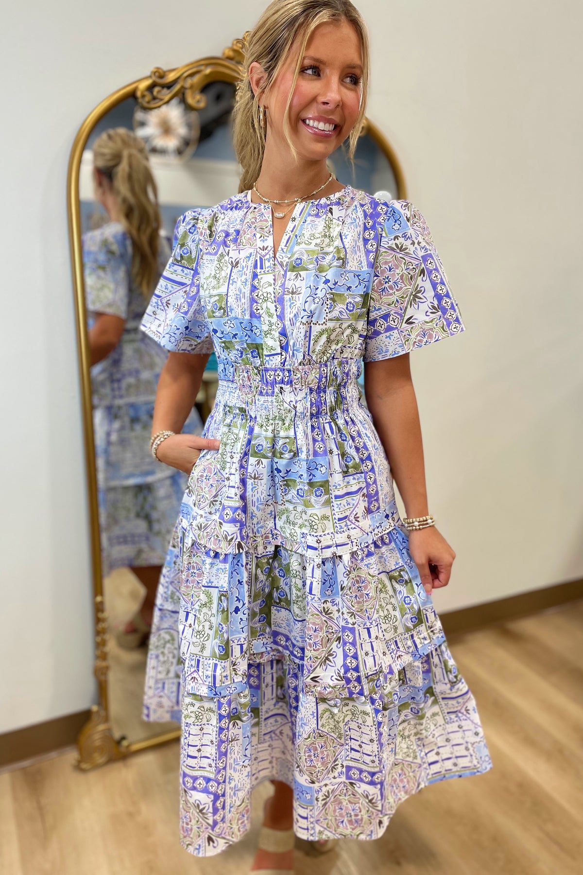 Aureum Mosaic Muse Patchwork Dress