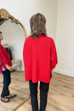 Multiples Funnel Neck Sweater Crimson