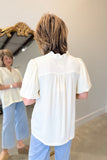Umgee Textured Blouse Ecru