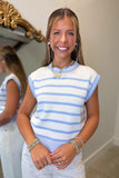 Horizontal Striped Vest Blue