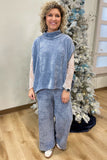Umgee Small Town Chic 2 Piece Pant Set Denim