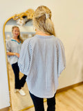 Breezy Stripe Boxy Top Black