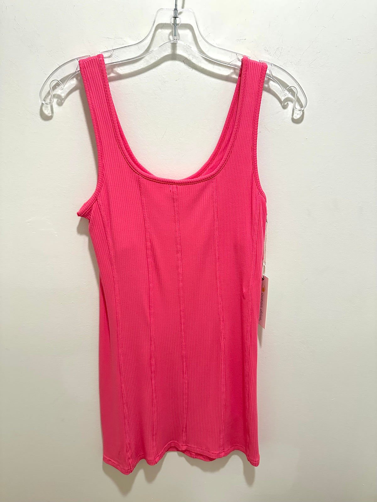 Ocean Drive Rib Knit Mini Dress Pink