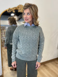 Charlie B Cotton Blend Pointelle Sweater Spruce