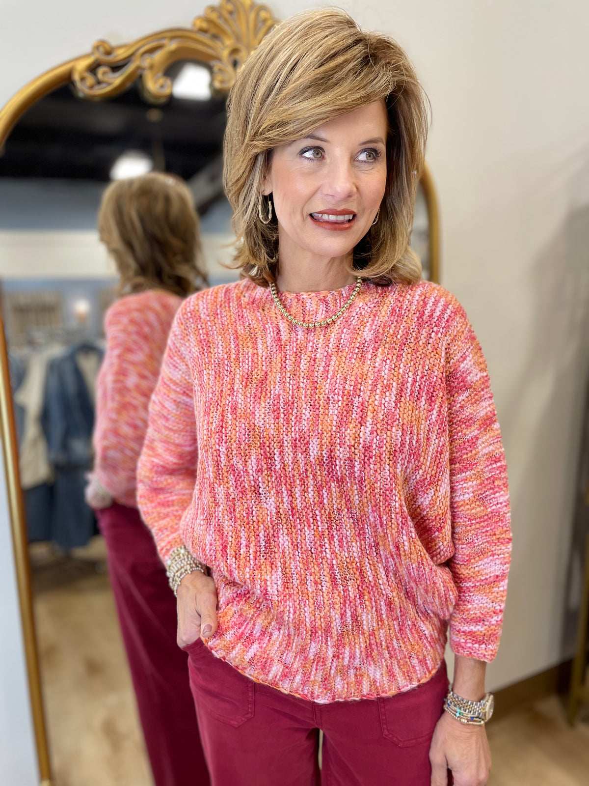 Renuar Knit Sweater Melon