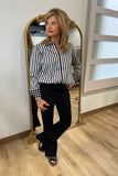 Foxcroft Agnes Stripe Black