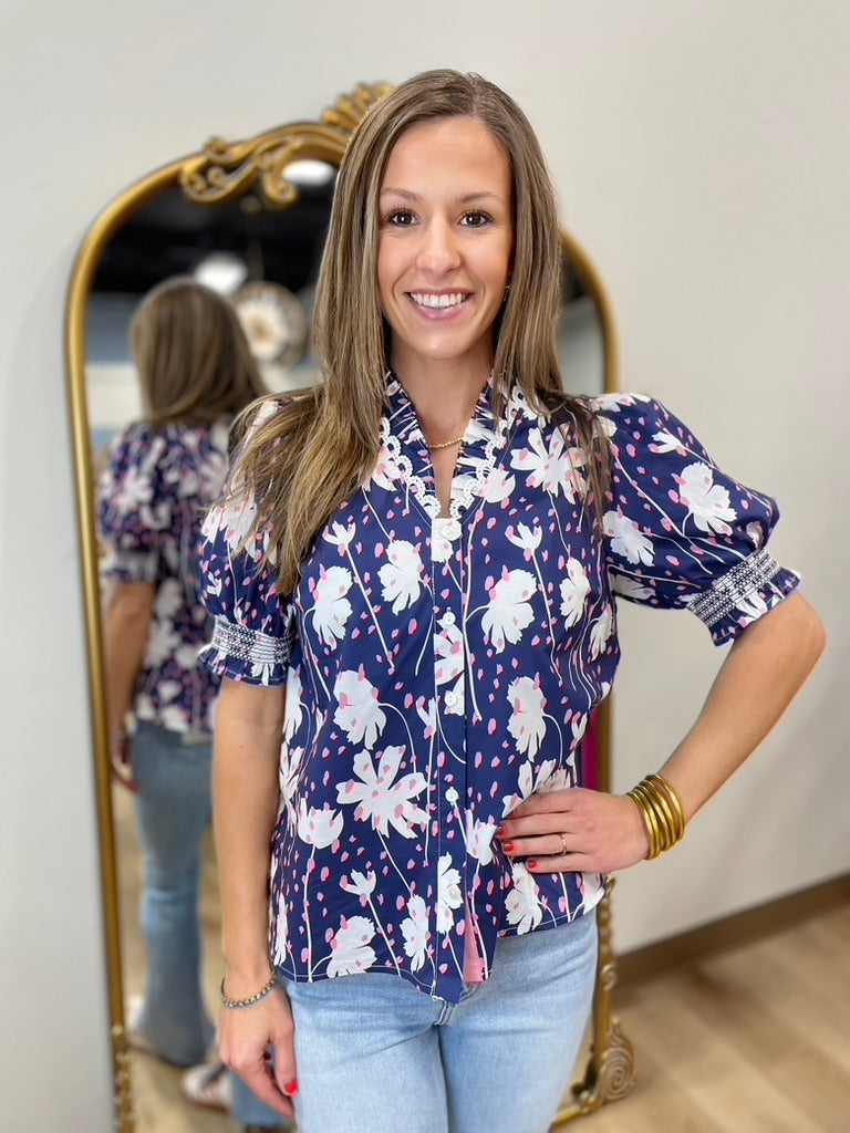 Purple Mist Floral Blouse