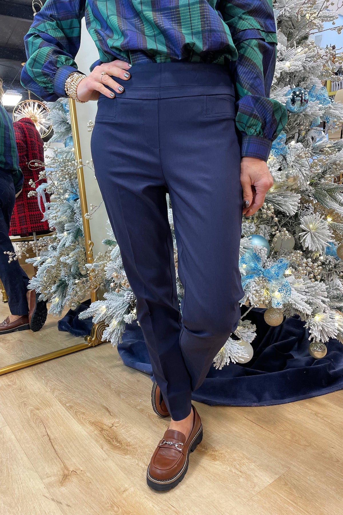 Renuar Pull On Ankle Pants Midnight