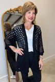 Mudpie Jeanie Crochet Cardigan Black One Size