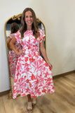 Island Escape Midi Dress Pink