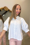 Seaside Poise Puff Sleeve Blouse White