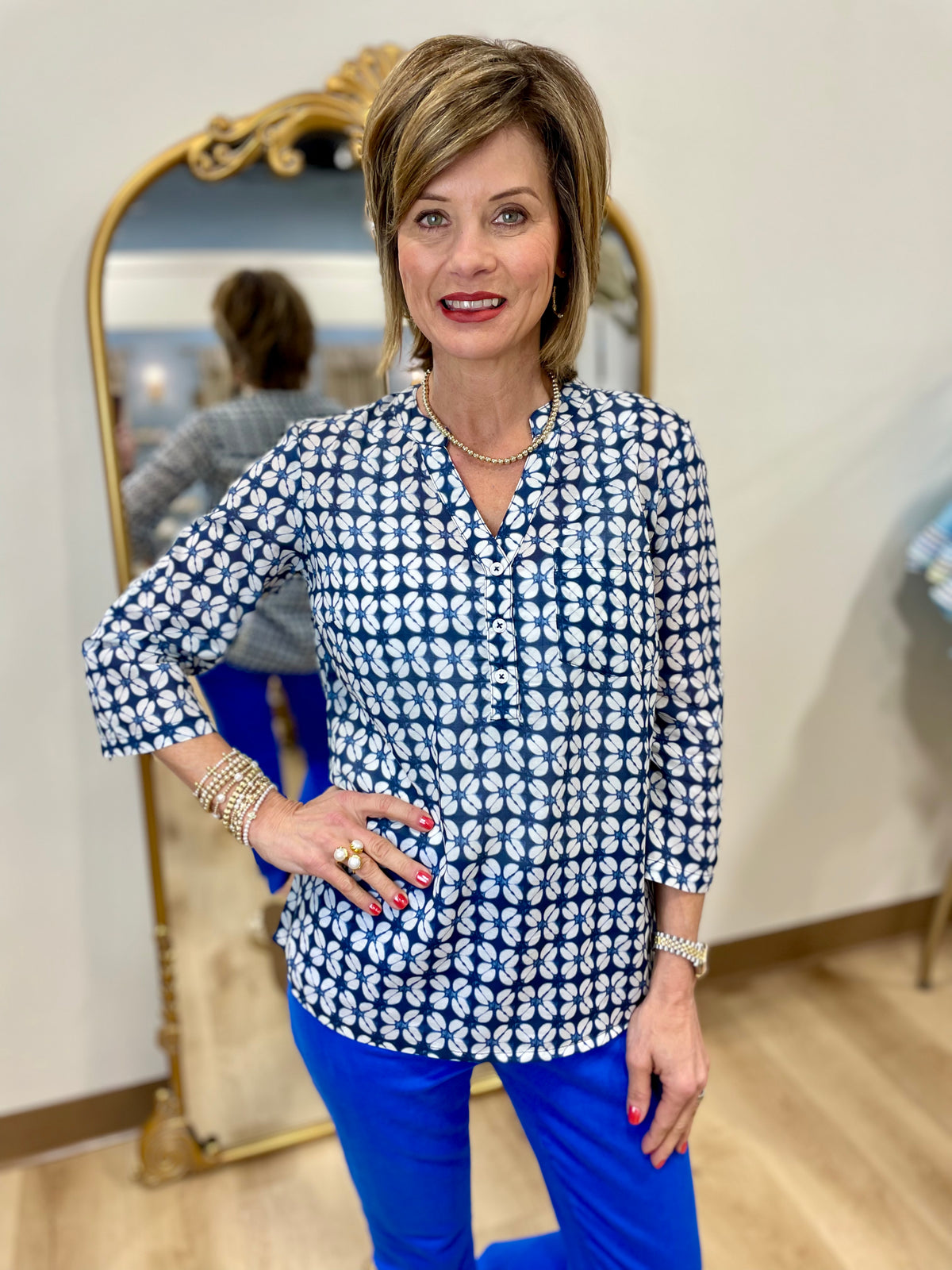 Charlie B Printed Blouse Waterflower