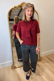 Charlie B Short Sleeve Crew Sweater Equestrian