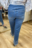 Multiples Embroidered Hem Jean