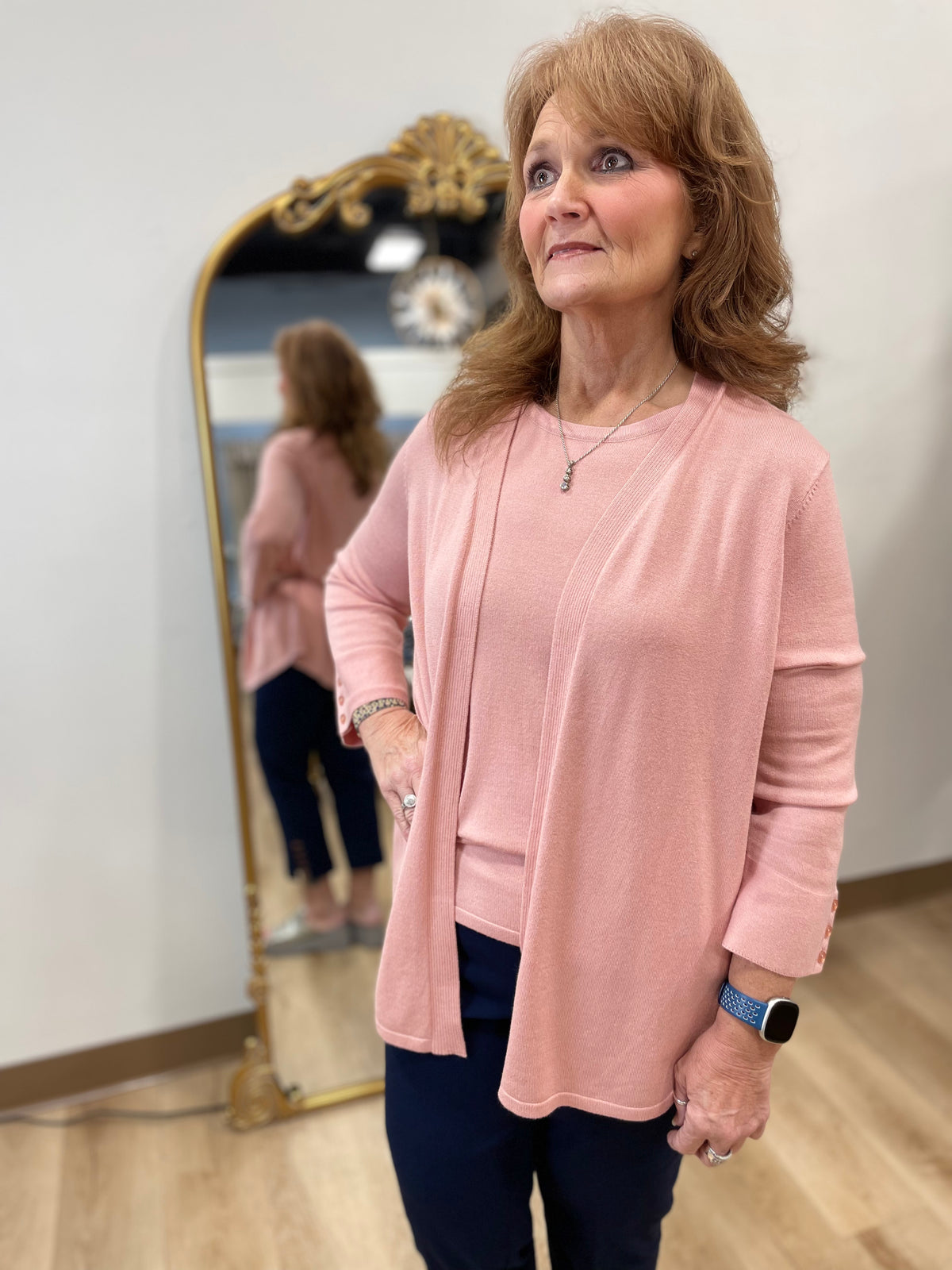 Multiples Jewel Neck Tank Blush
