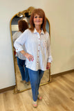 Multiples Button Front Hi Lo Top Navy