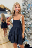 Enchanted Evenings Bubble Hem Dress Black