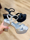Shu Shop Gwen Platform Heel Silver