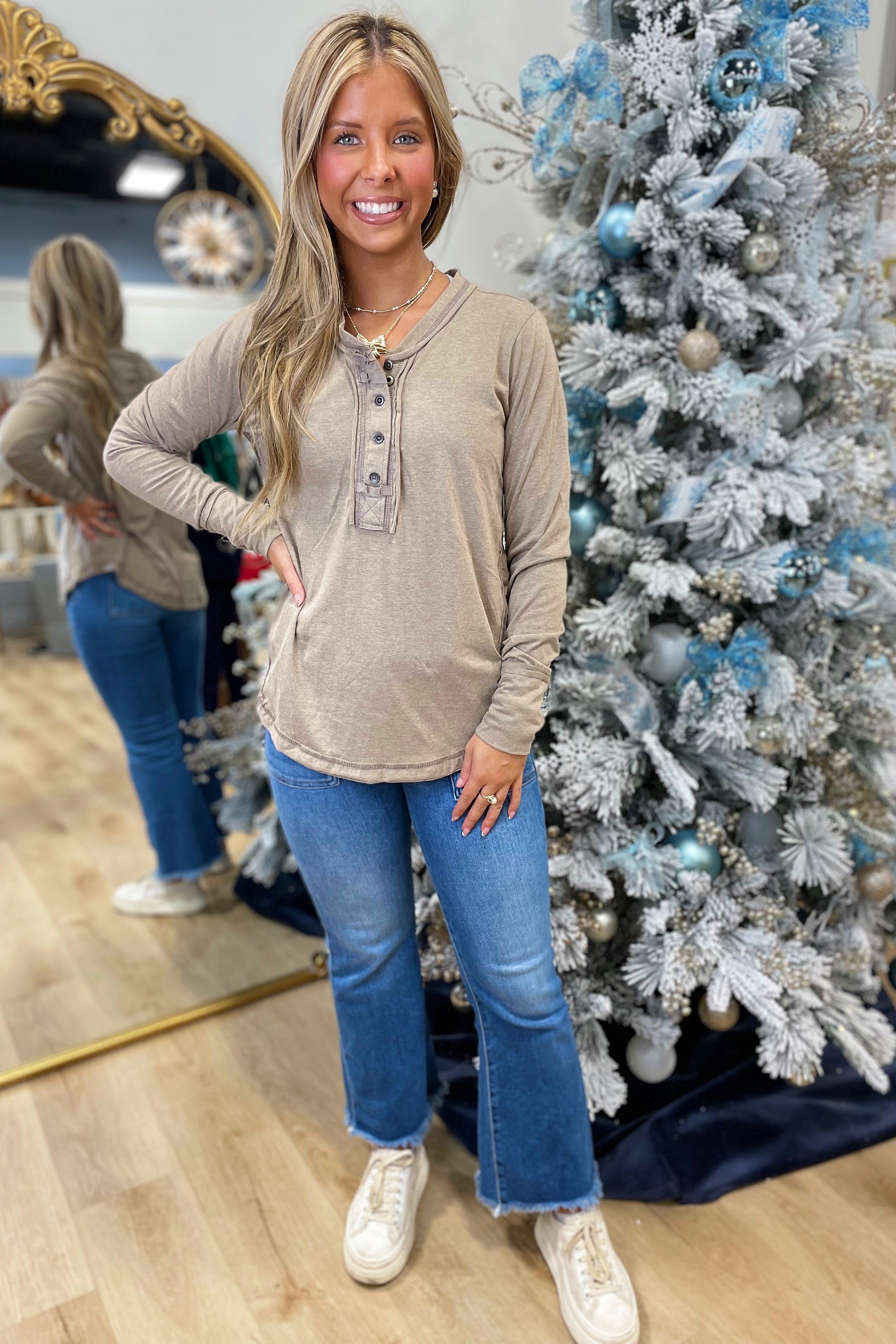 Ready for Layering Henley Latte