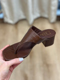 Shushop Elodie Block Heel Thong Sandal Brown