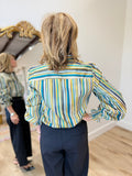 Foxcroft Vivienne LS Blouse Watercolor Stripe