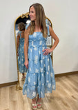 Sweet & Dreamy Embroidered Maxi Dress Blue
