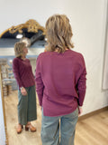 Charlie B V Neck Sweater Cabernet