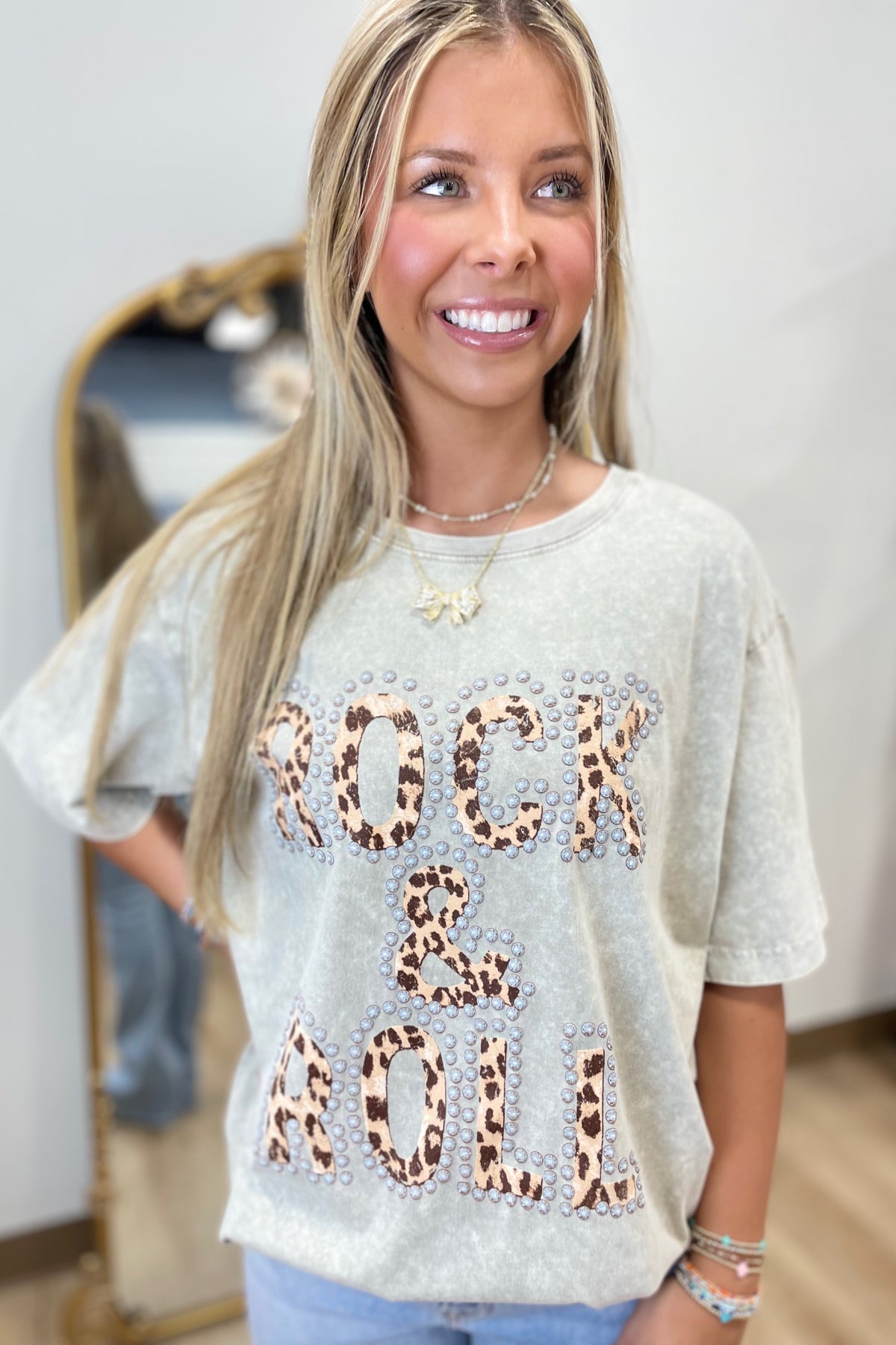 PUFF Leopard Rock & Rock Tee Mocha