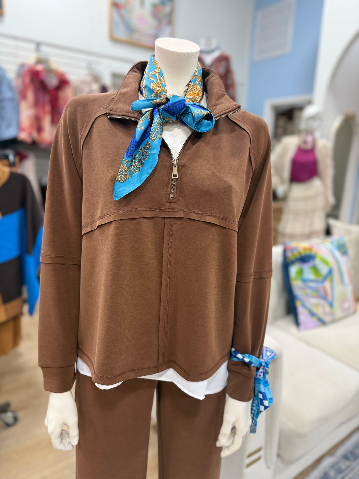 Multiples Zip Front Top Coffee