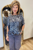 Silver Leopard Metallic Blouse