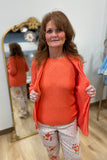Multiples Scoop Neck Sweater Tank Coral