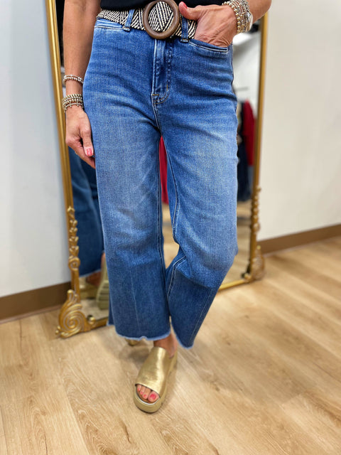 Bayeas Wide Leg Jean w Raw Hem Medium