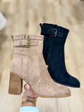 Cady 2 Buckle Boot Taupe Suede