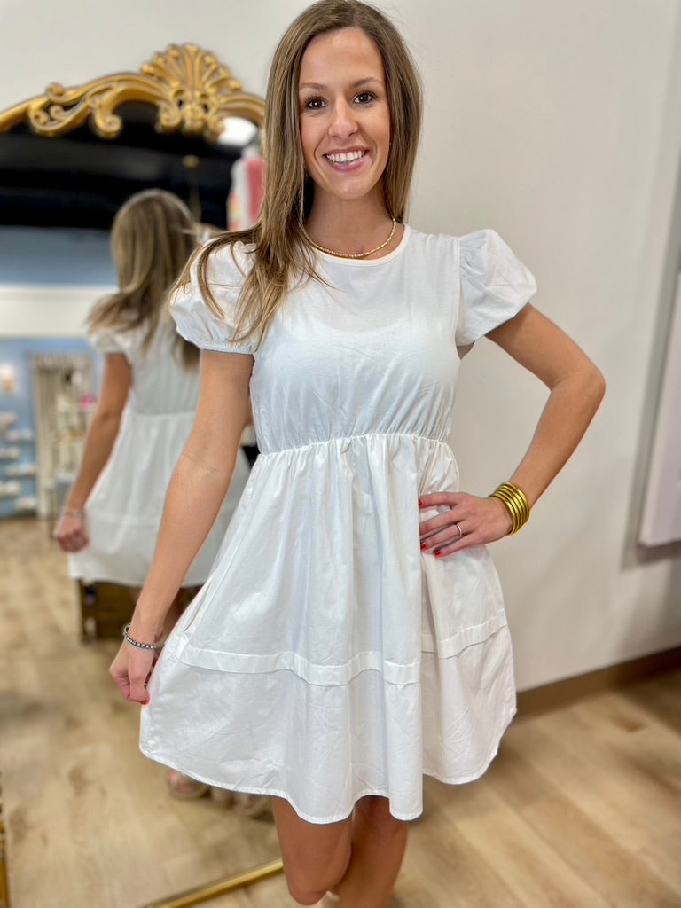 Two Piece Mini Dress Set White