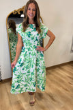 Island Escape Midi Dress Green