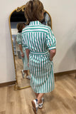 Foxcroft Esther Springtime Stripe Elbow Sleeve Dress