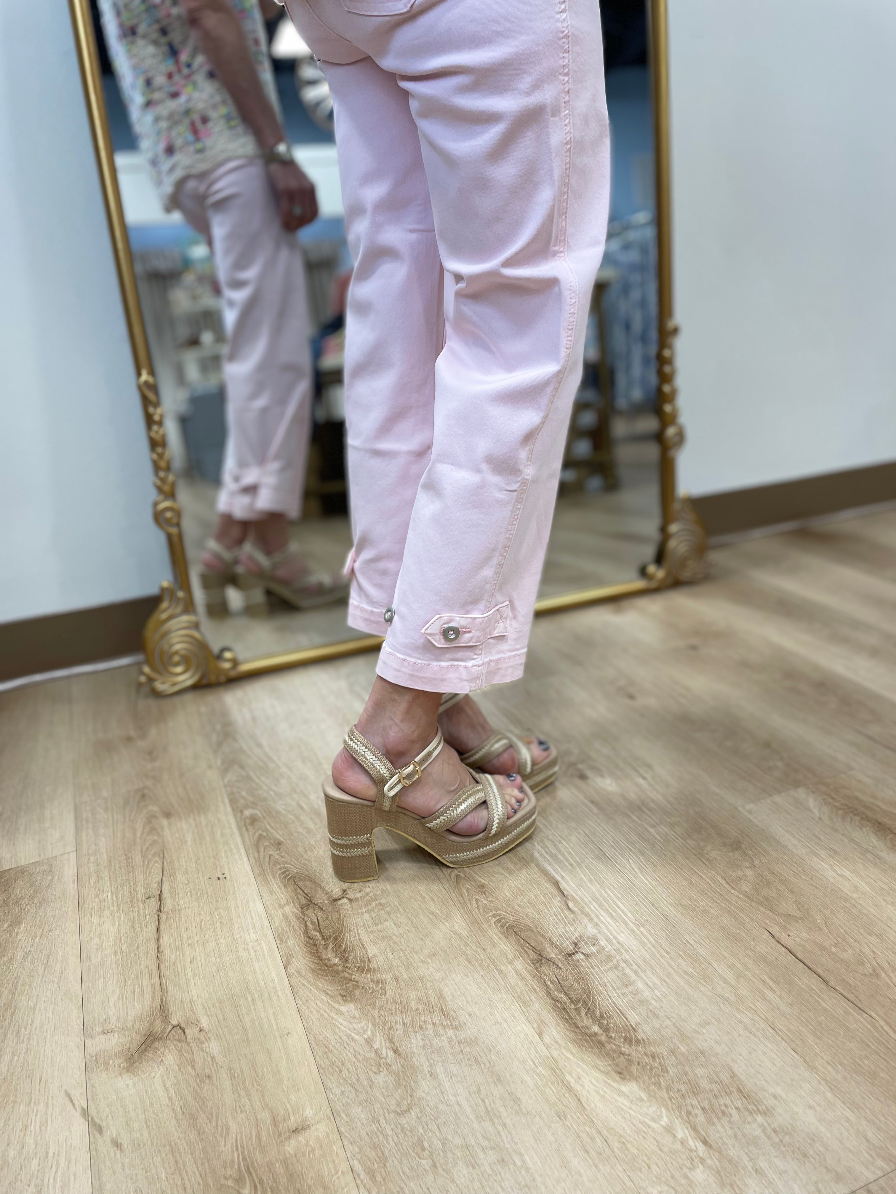 Charlie B Tab Crop Denim Petal