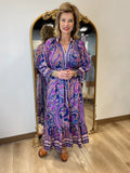Umgee Paisley Print Dress Purple